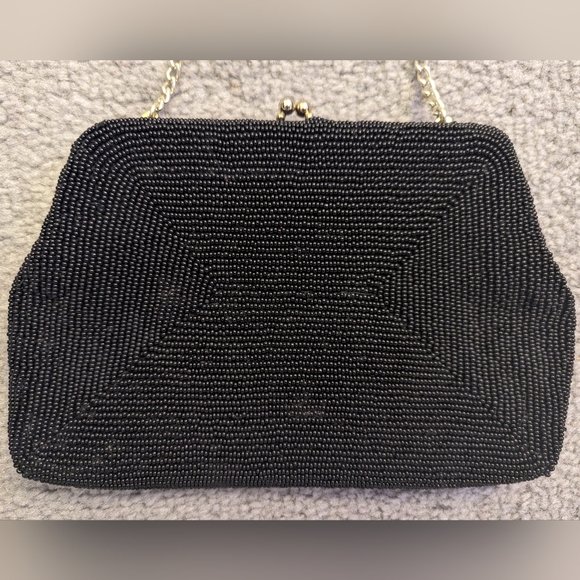 Geometric Beaded Black Purse - Picture 2 of 2